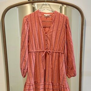 Anthropologie Pink Eyelet Lace Dress